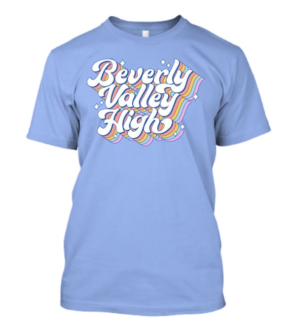 Bvh Merch Beverly Valley High Rainbow Text With Colorful Swirls T-Shirt
