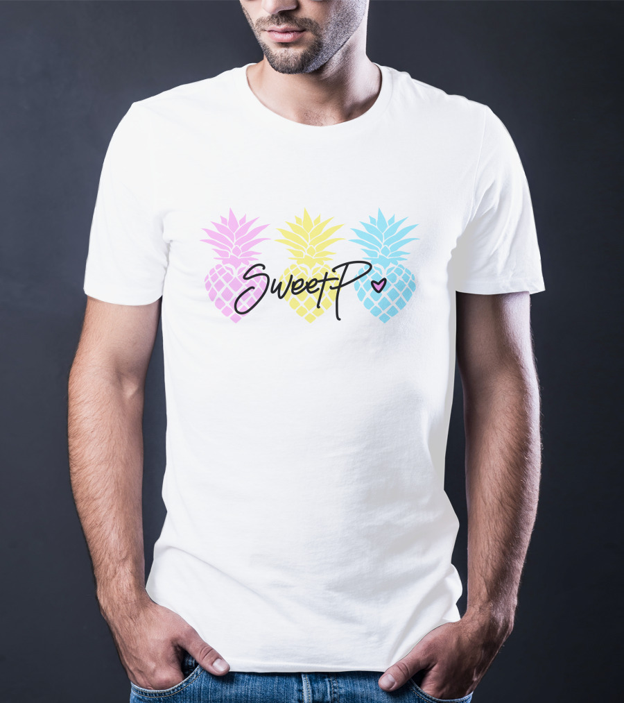 Sweet P Merchlabs Pineapple Trio Pastel Colors T-Shirt