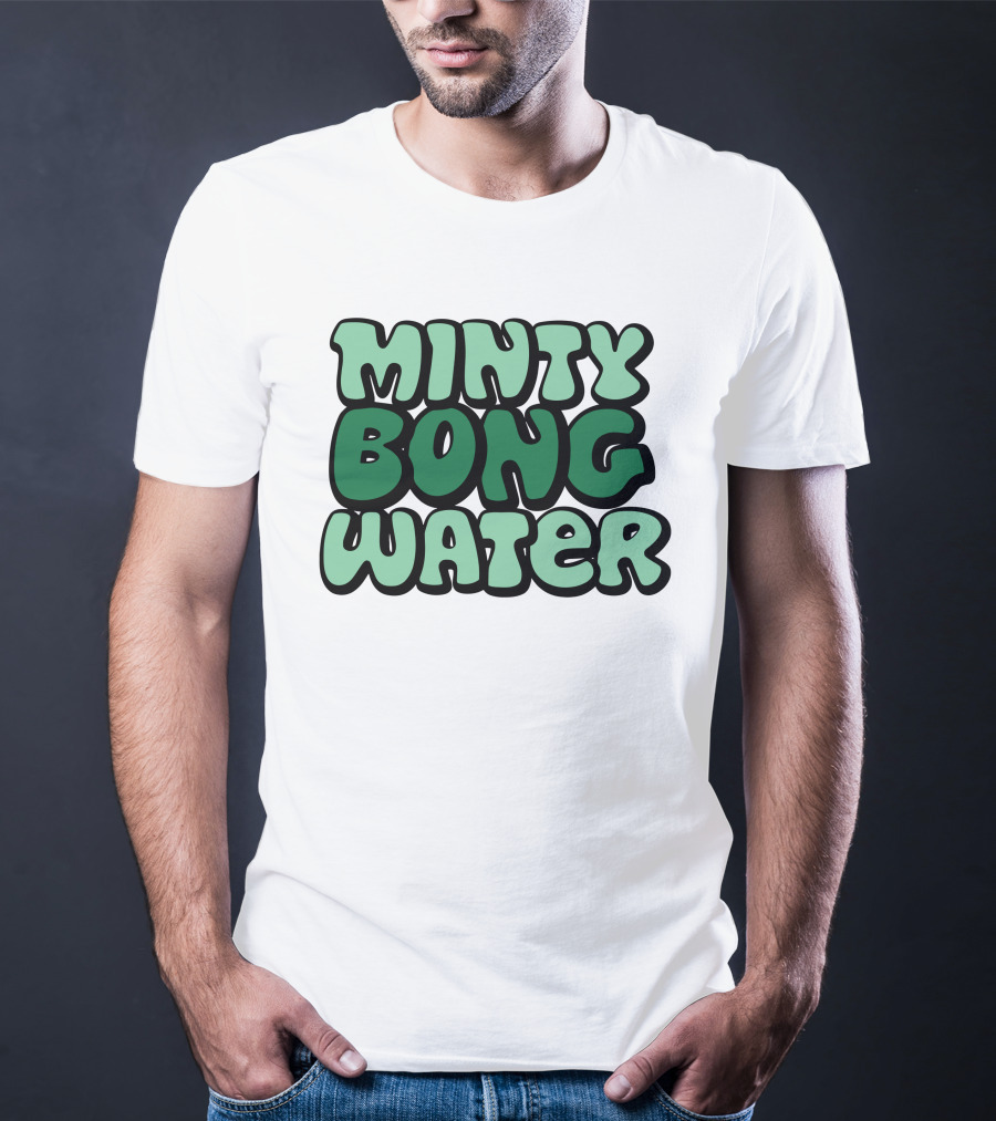 Minty Bong Water Shop Merch Mint Green Typography T-Shirt