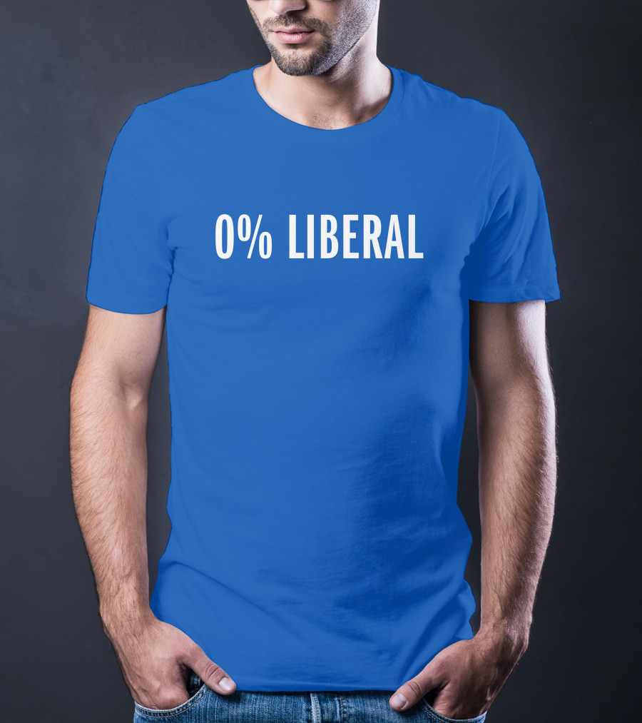 Zeek Arkham 0% Liberal Statement Bold Blue Background T-Shirt