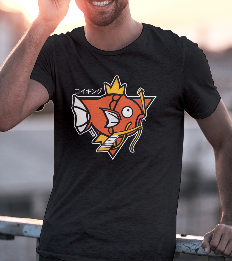 Magikarp King Fish Japanese Text Star Crown T-Shirt