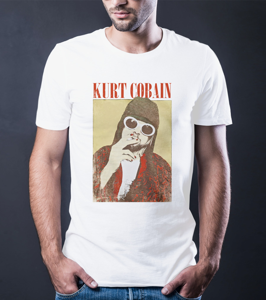 Kurt Cobain Iconic Style Sunglasses T-Shirt