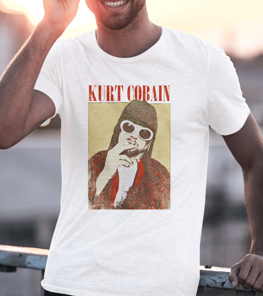 Kurt Cobain Iconic Style Sunglasses T-Shirt