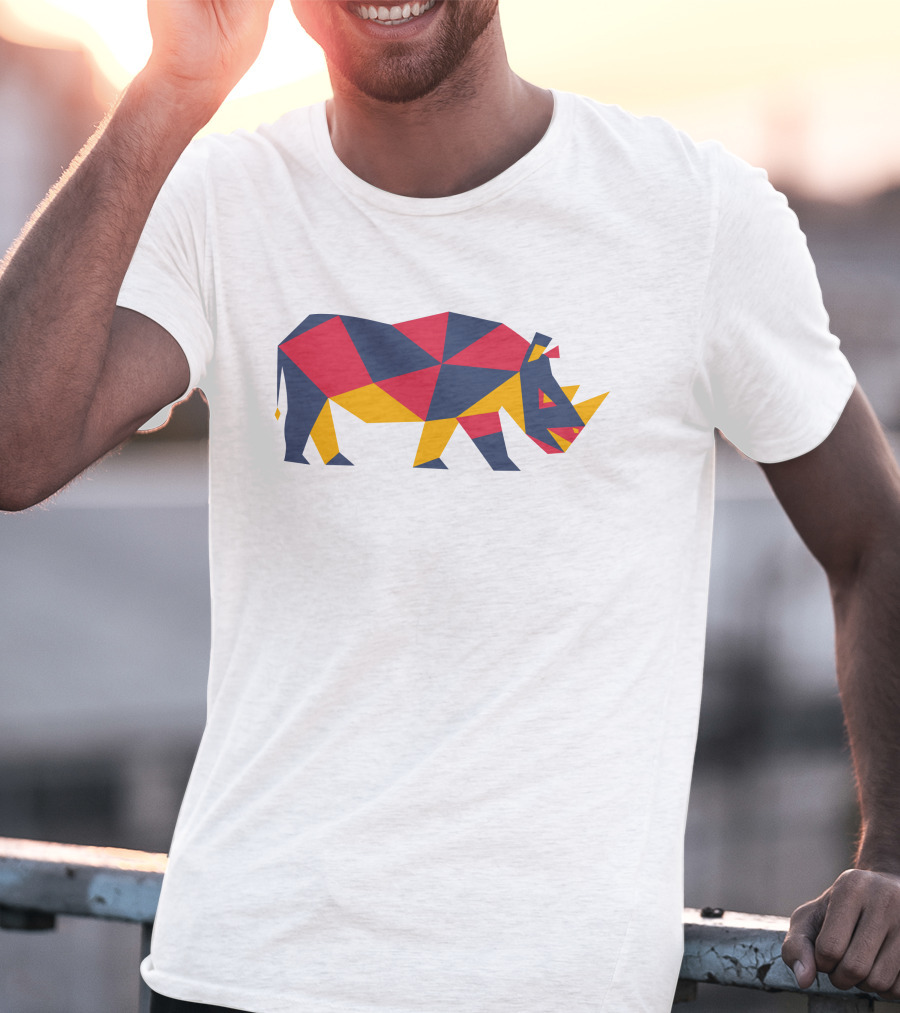 Kevin Pietersen Sorai Shop Rhino Geometric Multicolor T-Shirt