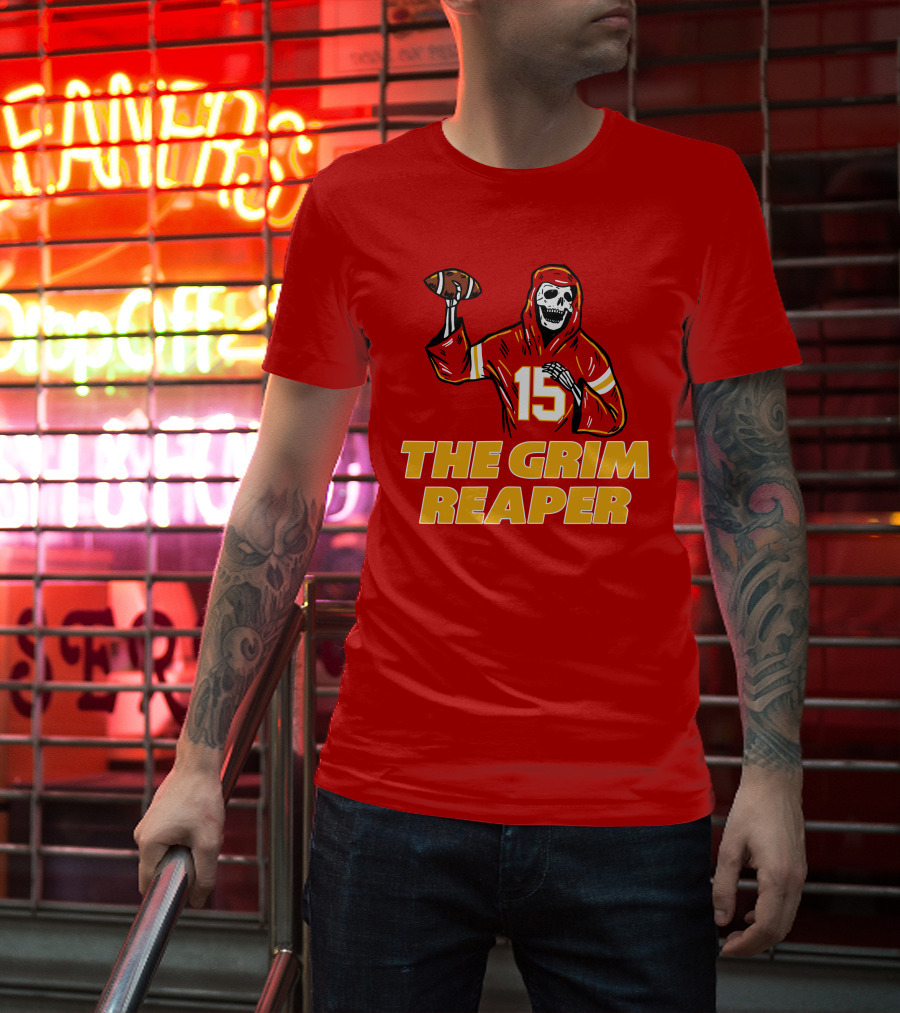 The Grim Reaper 15 Patrick Mahomes KC Chiefs T-Shirt