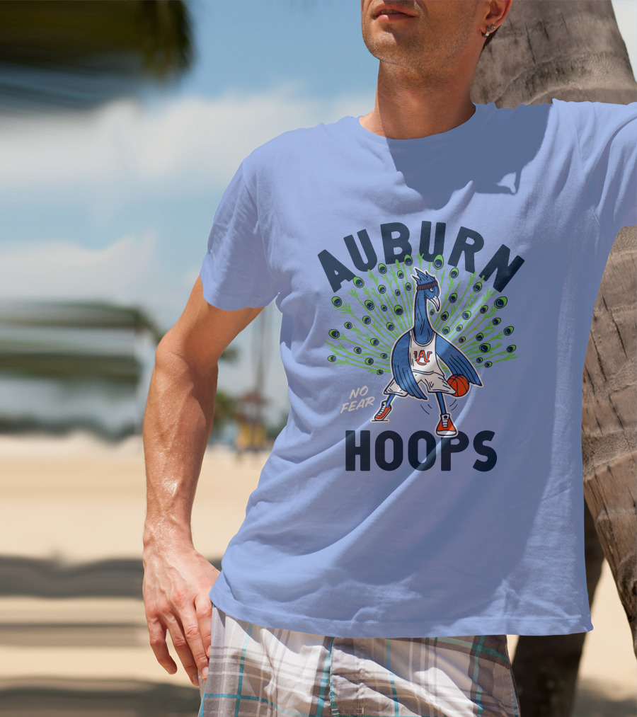 Auburn Hoops Peacock Basketball No Fear T-Shirt