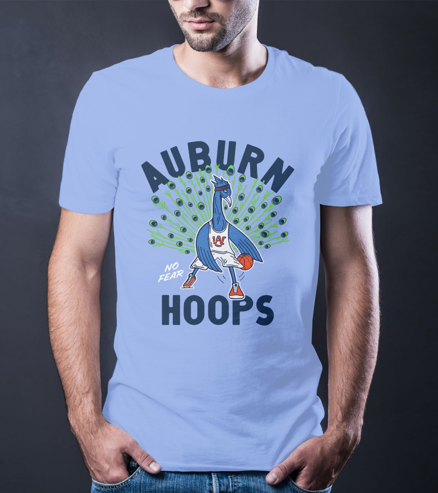 Auburn Hoops Peacock Basketball No Fear T-Shirt