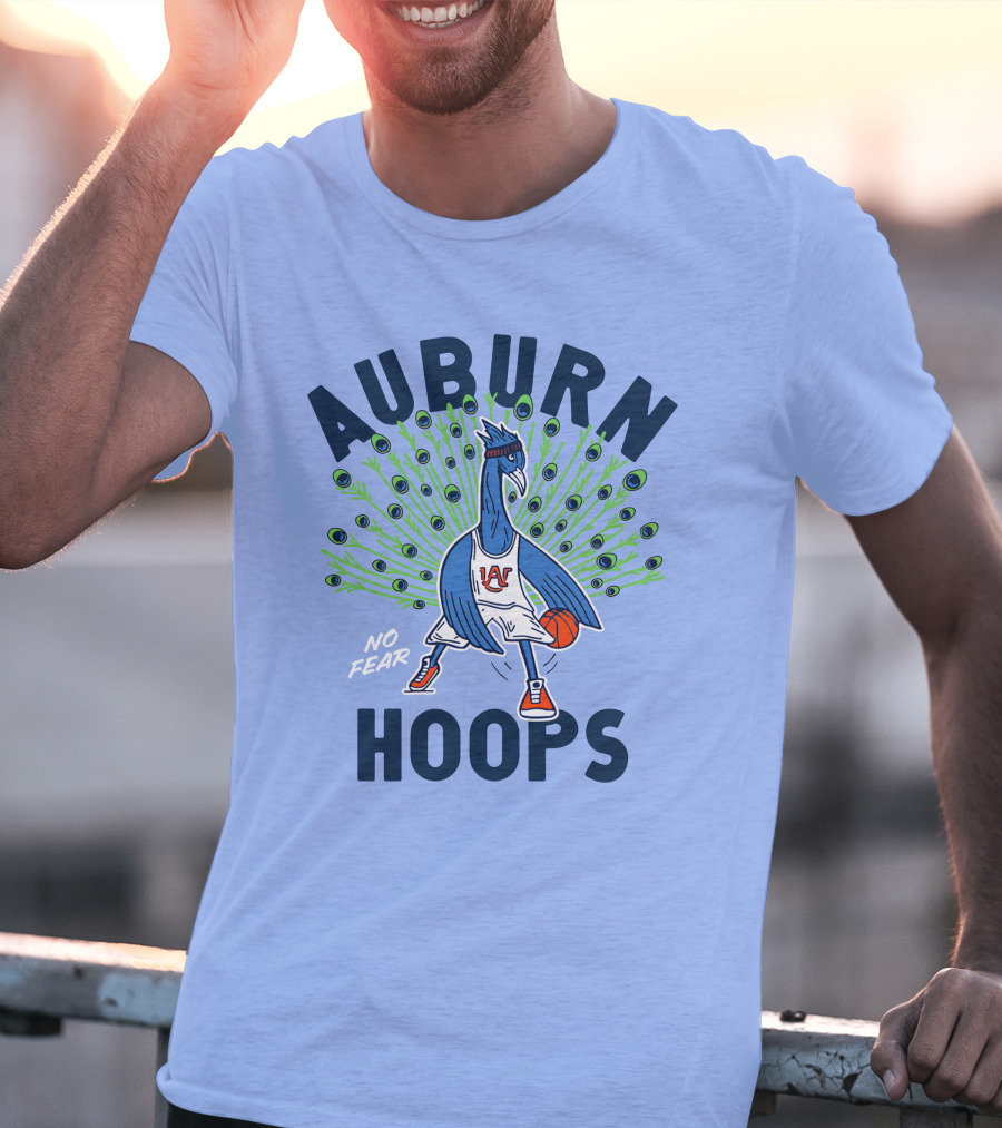 Auburn Hoops Peacock Basketball No Fear T-Shirt