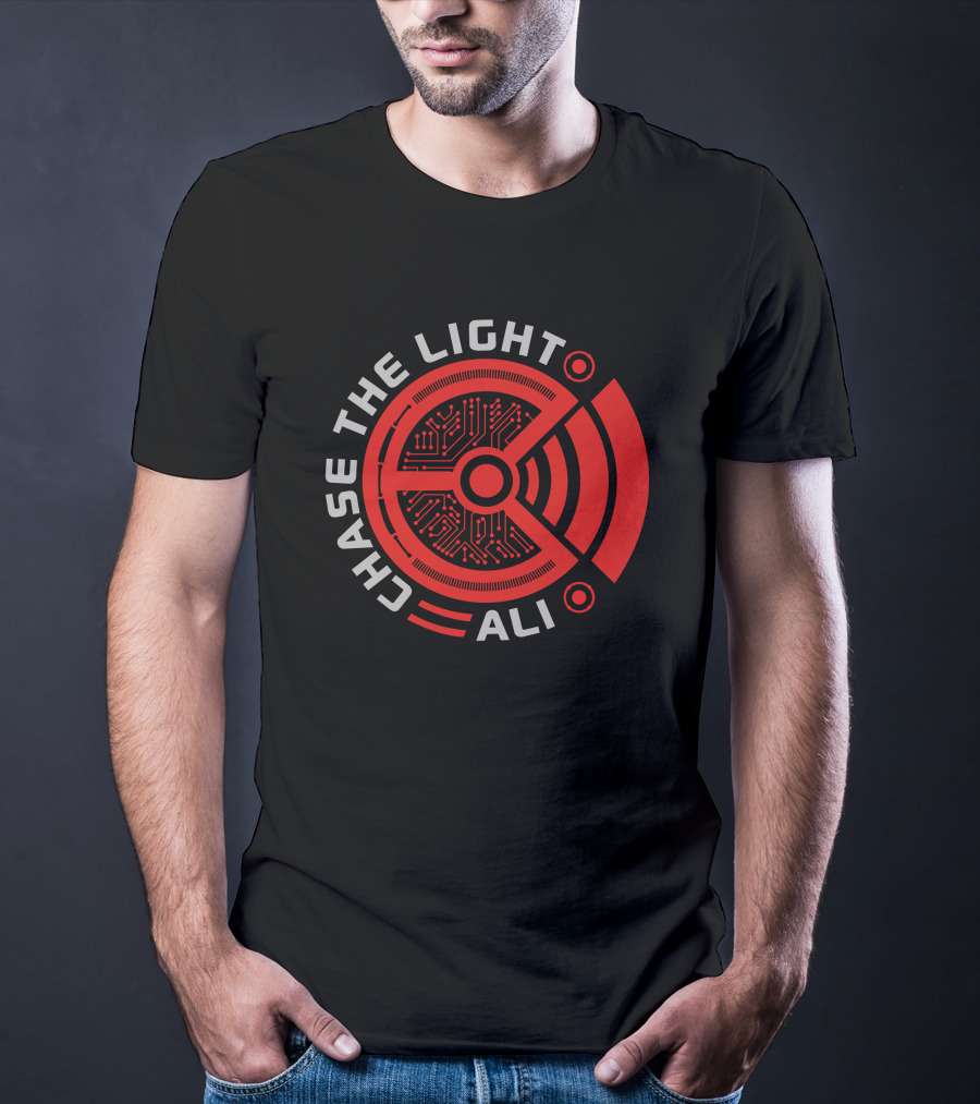 Chase The Light Ali Circuit Pattern Red Tech T-Shirt
