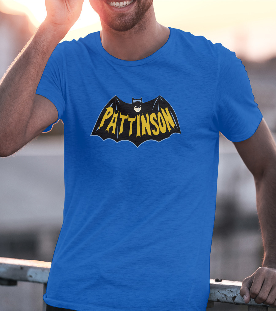 Pattinson Bat Logo Monochrome Comic T-Shirt