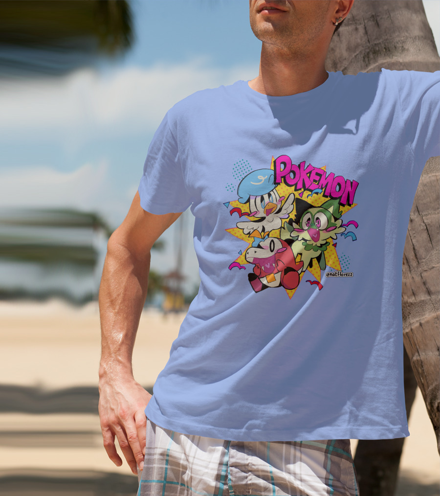 Natflorezz Pokemon Quaxly Sprigatito Fuecoco Characters T-Shirt