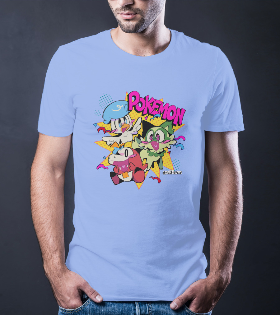 Natflorezz Pokemon Quaxly Sprigatito Fuecoco Characters T-Shirt