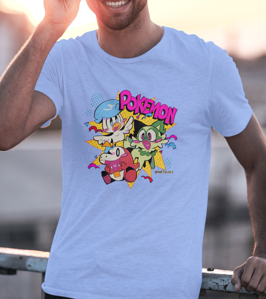 Natflorezz Pokemon Quaxly Sprigatito Fuecoco Characters T-Shirt