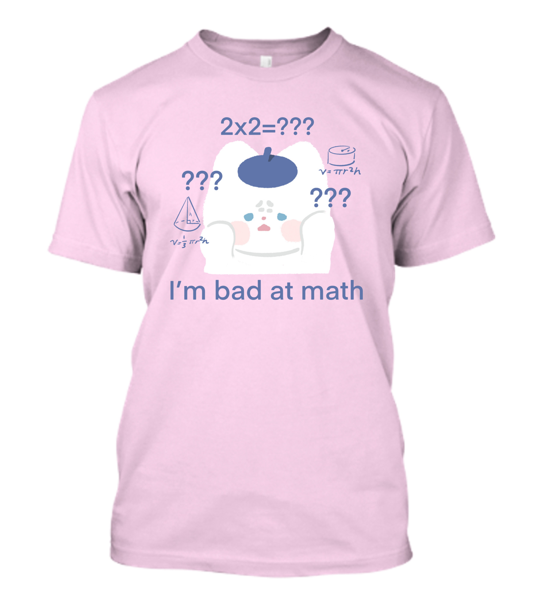 Maobabie Merch I'm Bad At Math Jennie Cat Confused By Math Equations T-Shirt