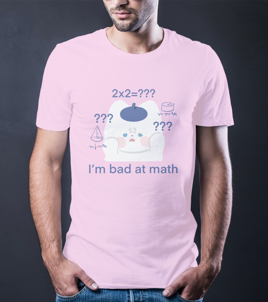 Maobabie Merch I'm Bad At Math Jennie Cat Confused By Math Equations T-Shirt