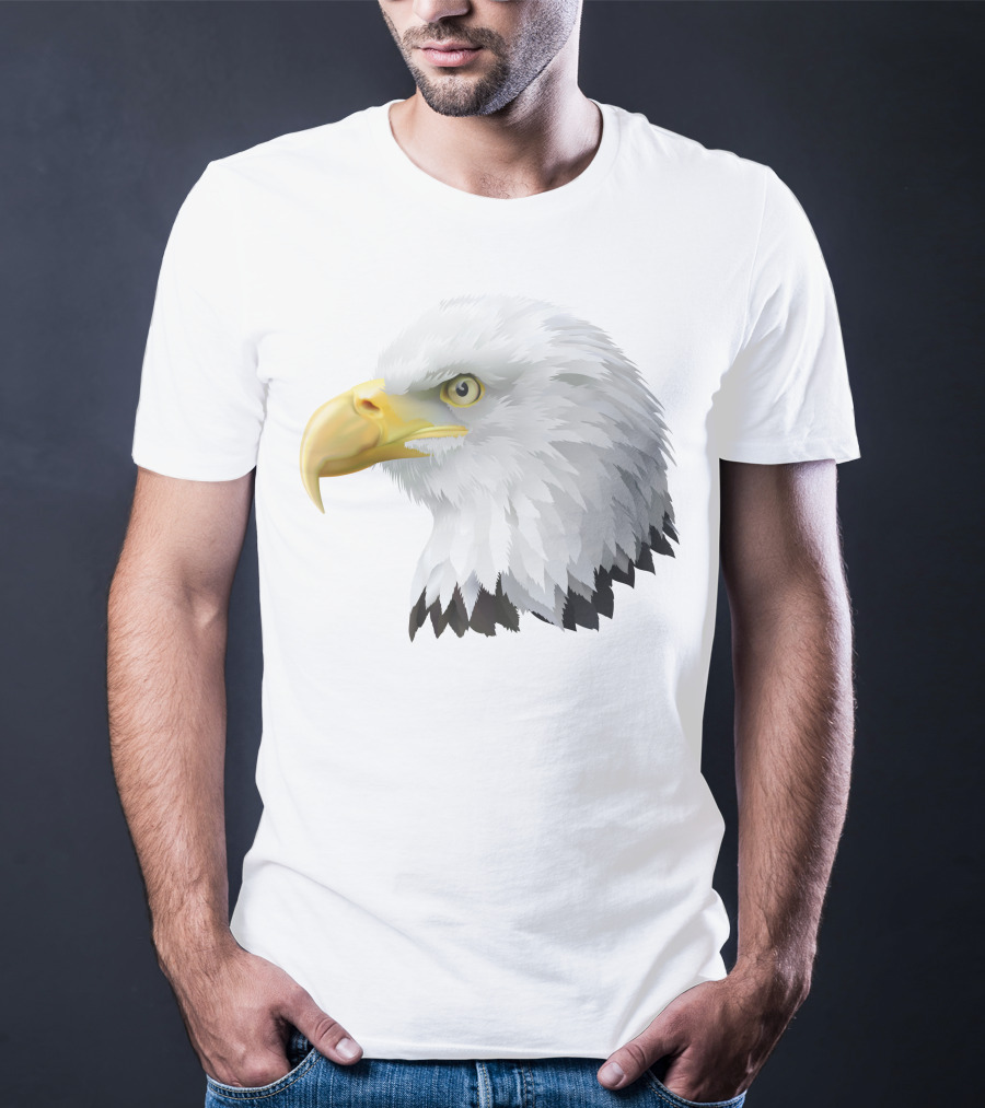KingEagle Majestic Bald Eagle Head Detailed T-Shirt