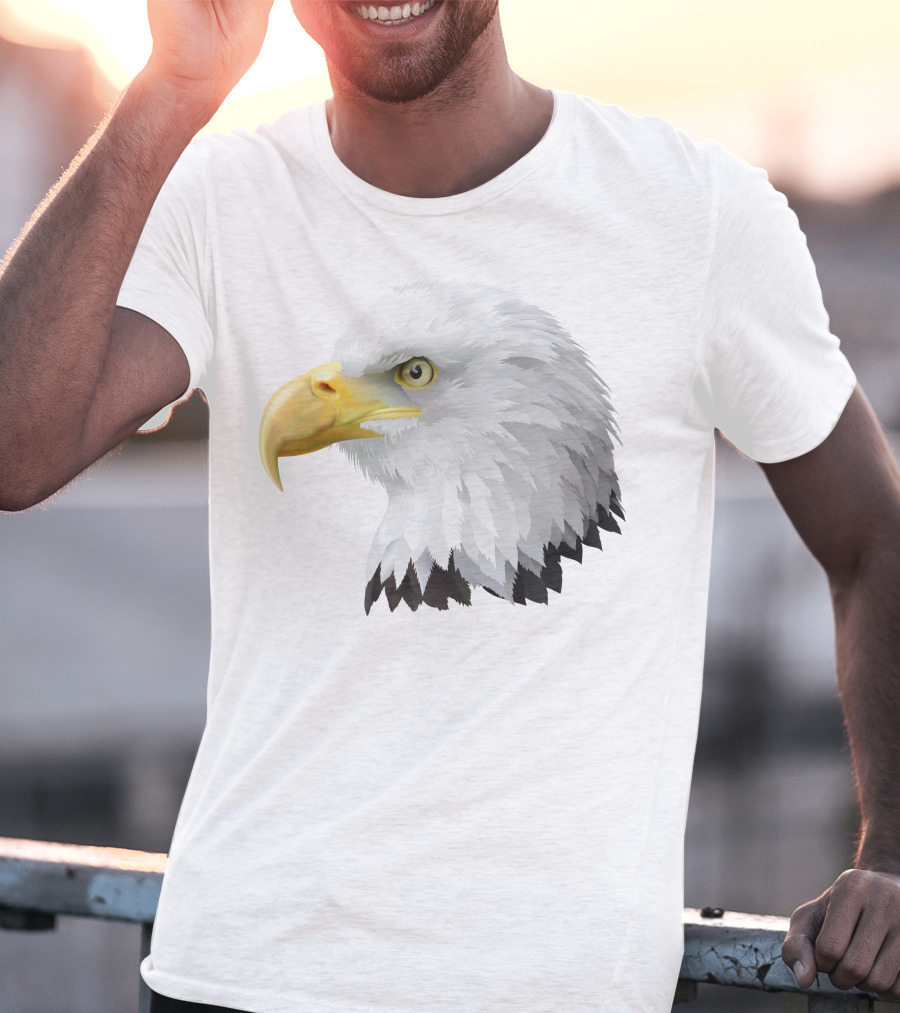 KingEagle Majestic Bald Eagle Head Detailed T-Shirt