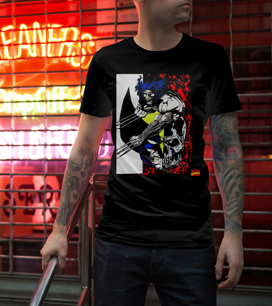Vtg. Wolverine 1993 Marvel Comics X-Men Claws Red Skull T-Shirt