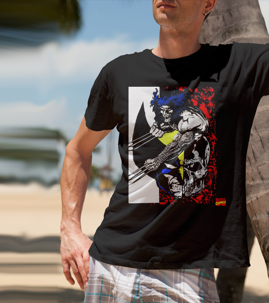 Vtg. Wolverine 1993 Marvel Comics X-Men Claws Red Skull T-Shirt