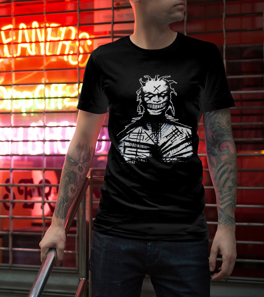 1995 White Zombie Grinning Character With Cross Mark T-Shirt
