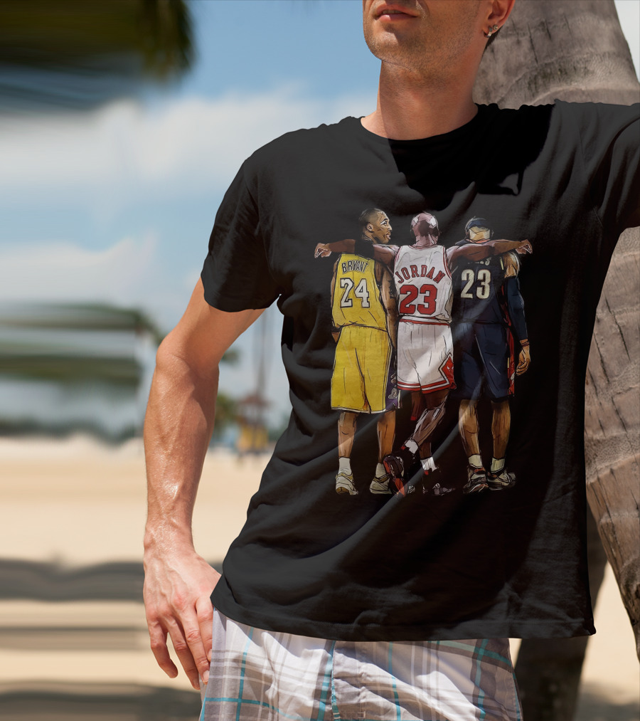 Kobe Bryant 24 Michael Jordan 23 LeBron James 23 GOAT Legendary Trio T-Shirt