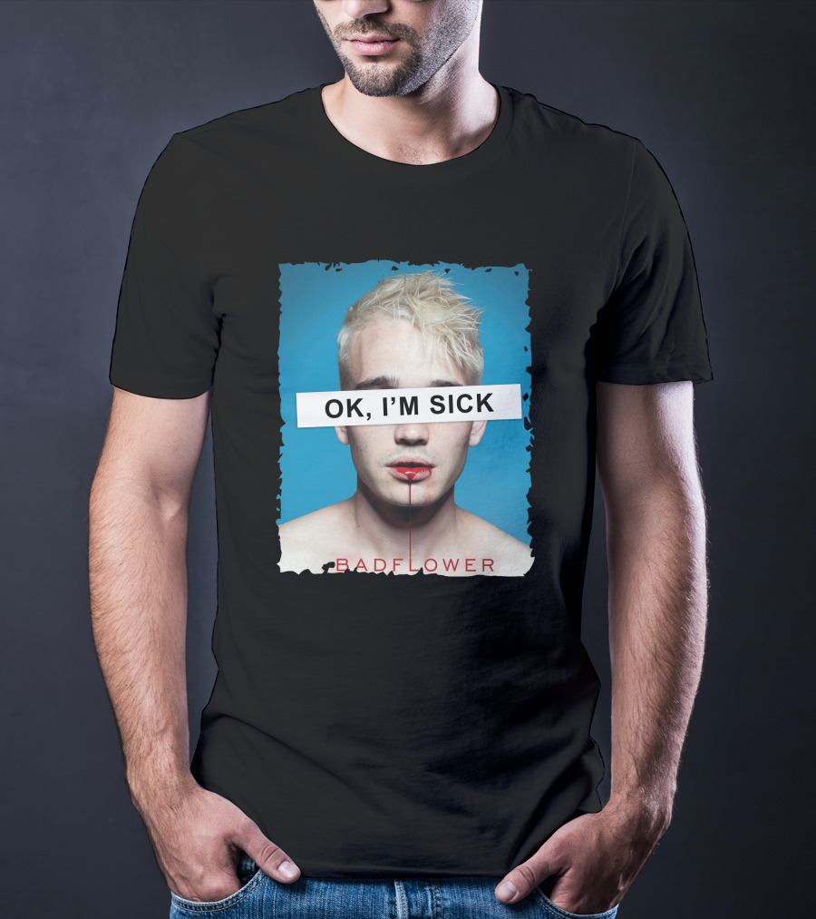 Badflower OK I'm Sick Album Art Distressed Blue Red T-Shirt