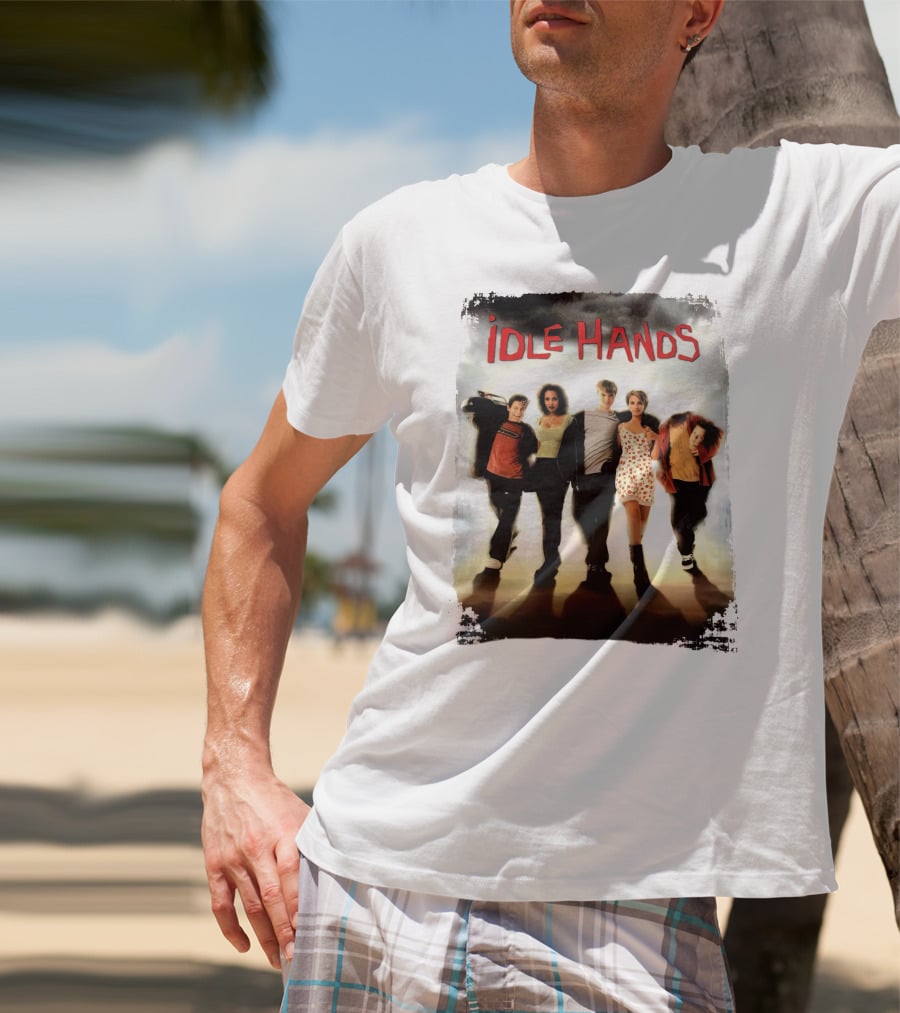 Idle Hands Seth Green Devon Sawa 1990s Halloween Horror Movie Cover T-Shirt
