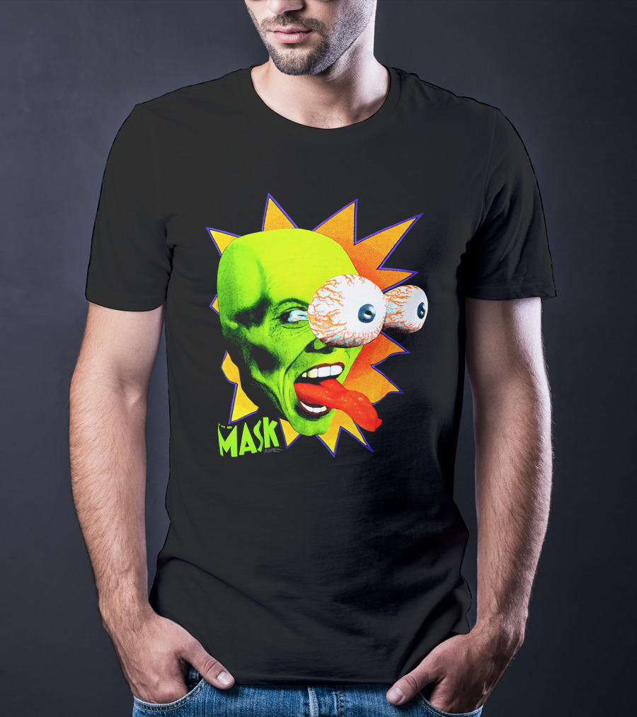 MASK Vintage Stanley Ipkiss Bug Eyes Scene Explosion T-Shirt