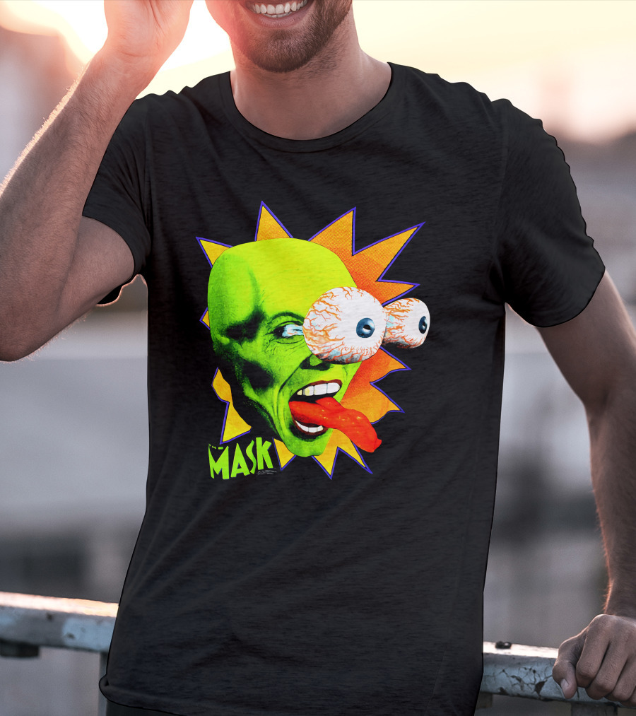 MASK Vintage Stanley Ipkiss Bug Eyes Scene Explosion T-Shirt