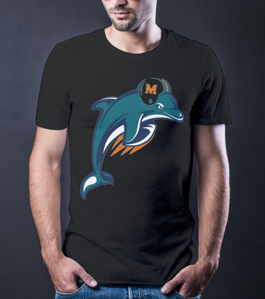 Miami Dolphins Football Team Logo With Helmet T-Shirt