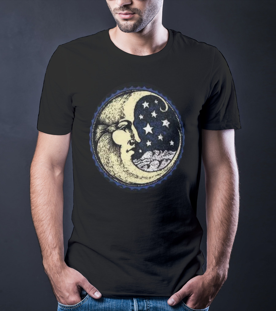 Vintage Celestial MoonMan With Stars And Face T-Shirt