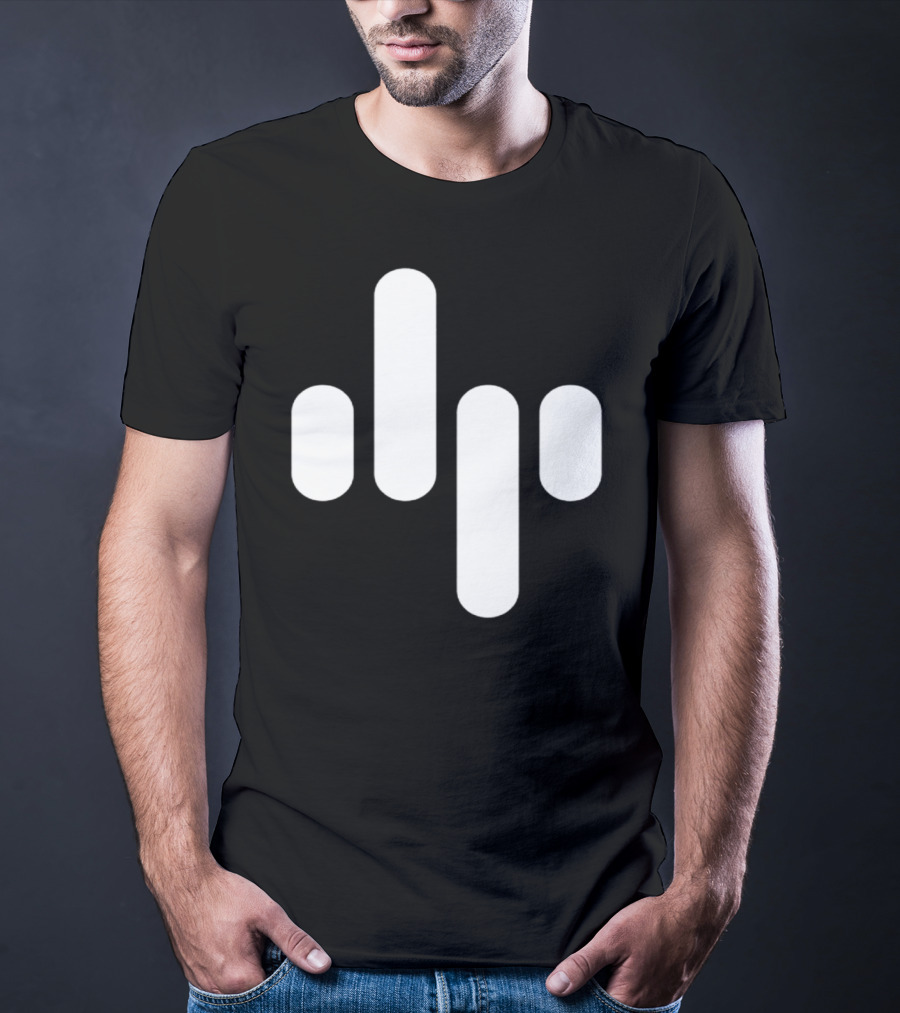 Animation Soundwave Icon White Bars T-Shirt