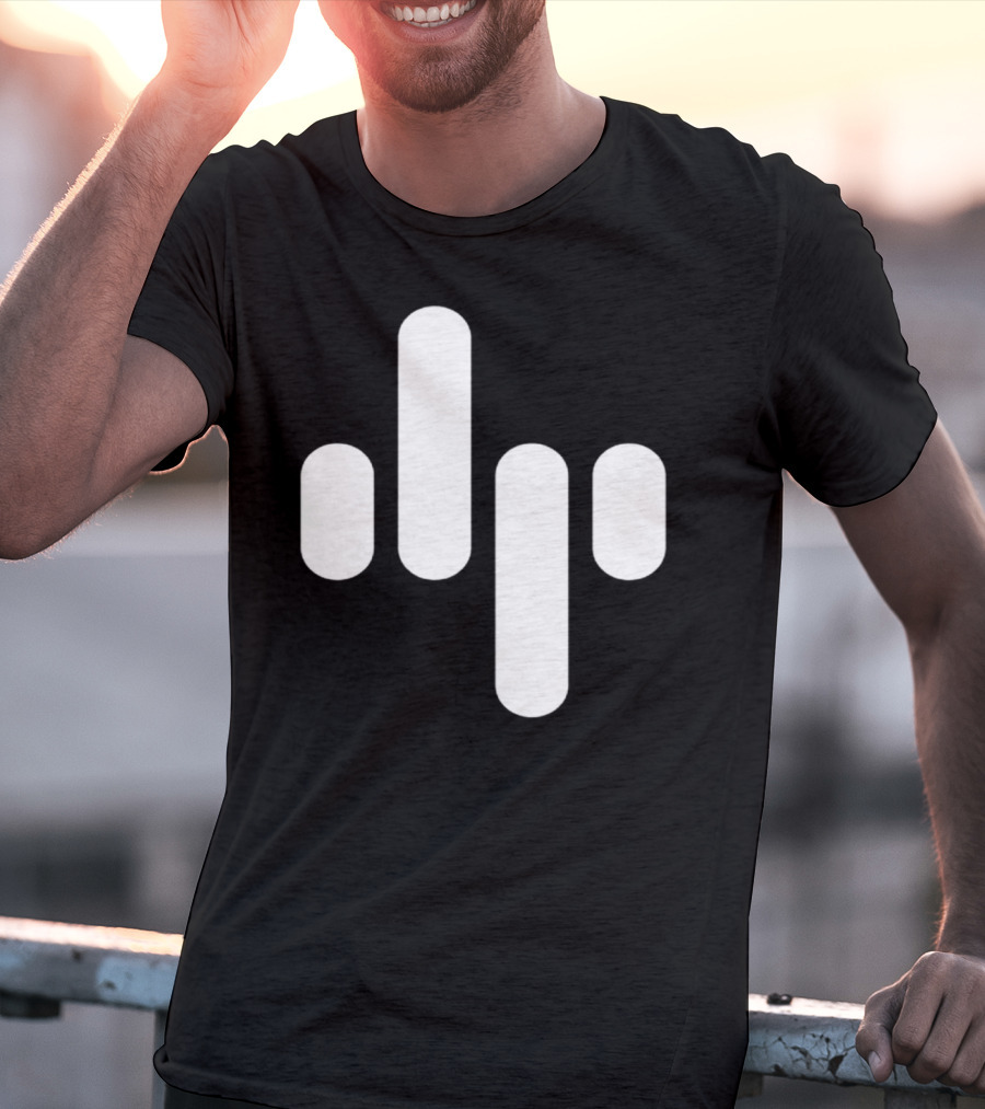 Animation Soundwave Icon White Bars T-Shirt
