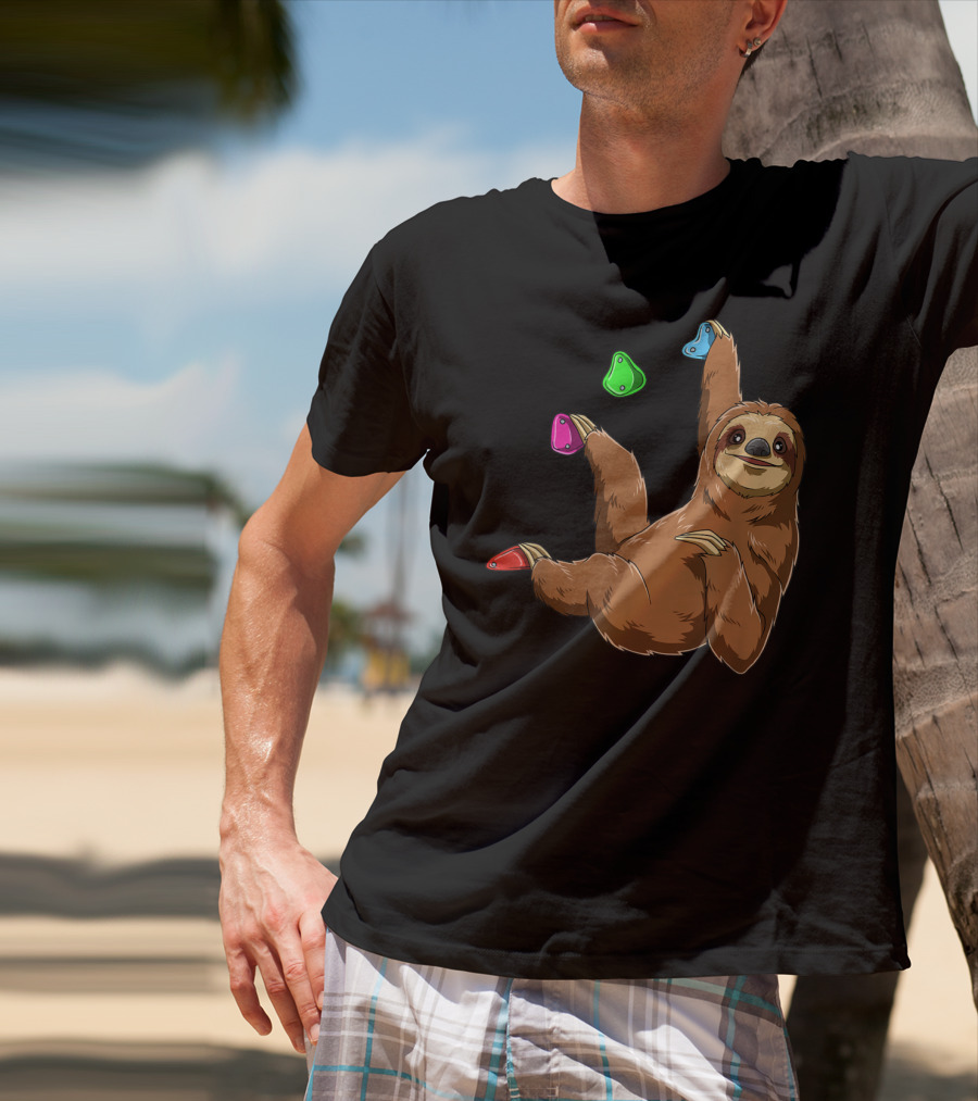 Chilled Sloth Climbing Bouldering Holds T-Shirt