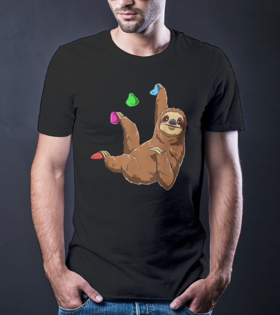 Chilled Sloth Climbing Bouldering Holds T-Shirt