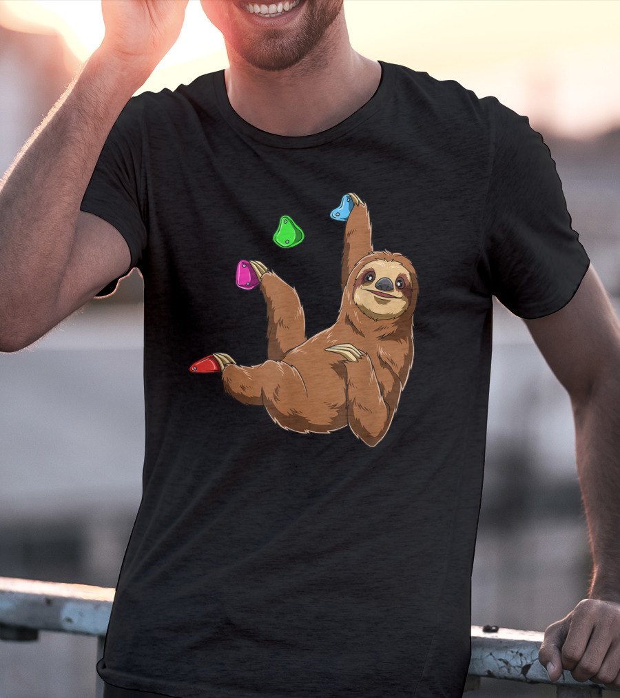 Chilled Sloth Climbing Bouldering Holds T-Shirt