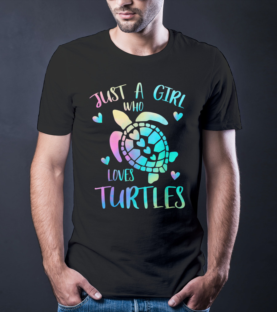 Just A Girl Who Loves Turtles Pastel Watercolor Turtle T-Shirt