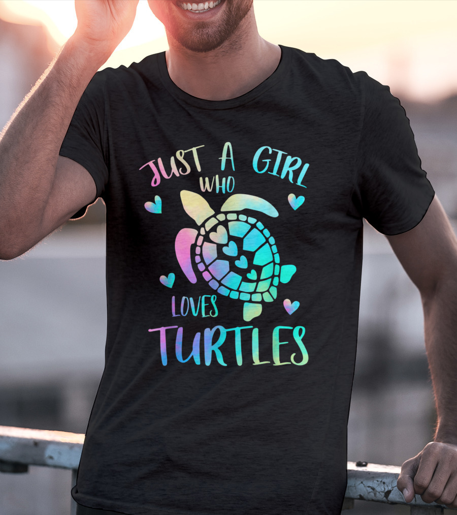 Just A Girl Who Loves Turtles Pastel Watercolor Turtle T-Shirt