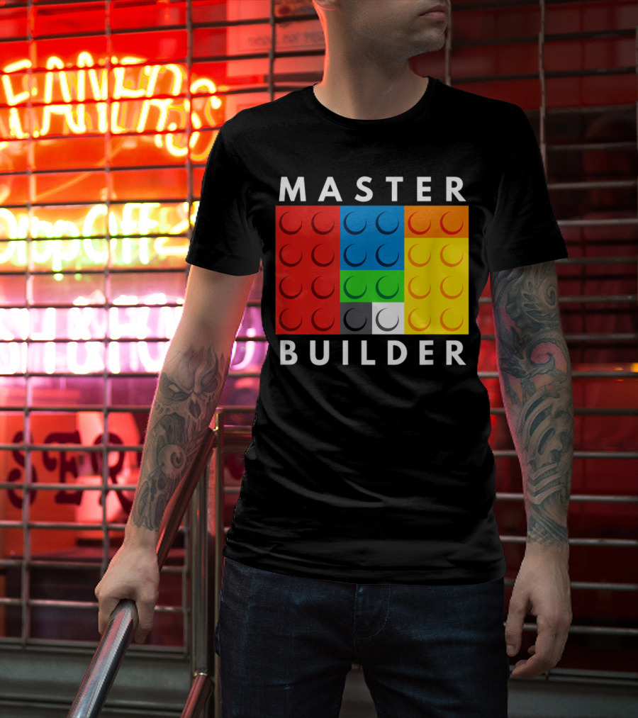 Master Builder Building Blocks Colorful Brick T-Shirt