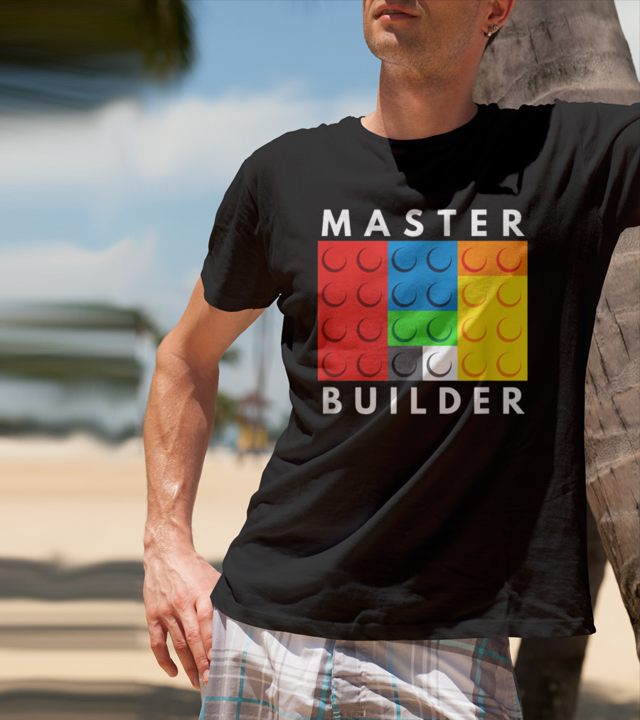 Master Builder Building Blocks Colorful Brick T-Shirt