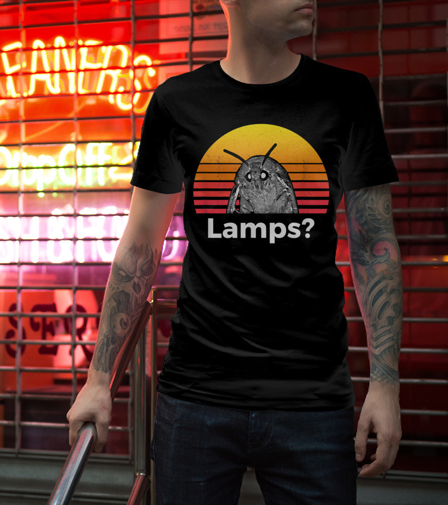 Moth Meme Lamps? Retro Sunset T-Shirt