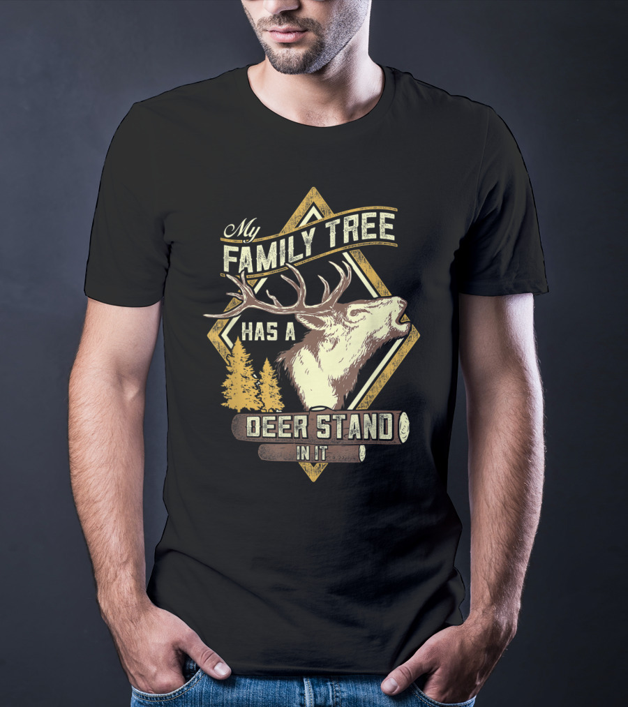 Family Tree Has A Deer Stand In It Deer Hunting T-Shirt