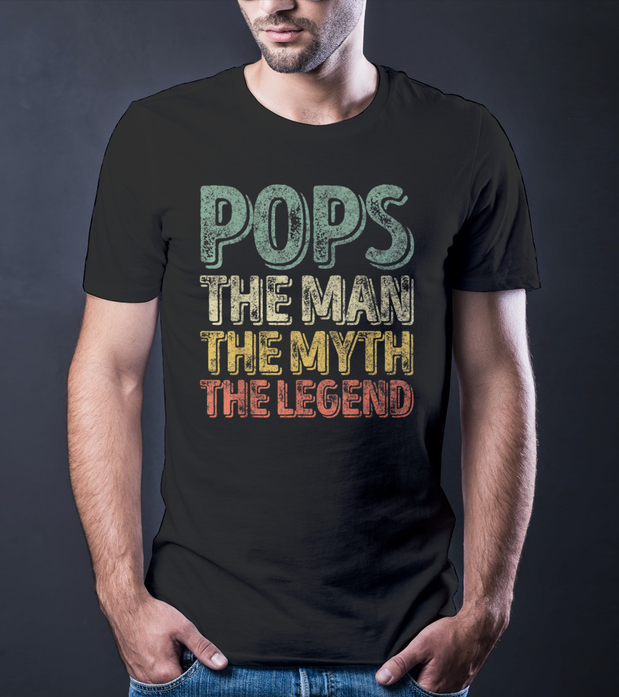 Pops The Man The Myth The Legend Christmas Papa T-Shirt