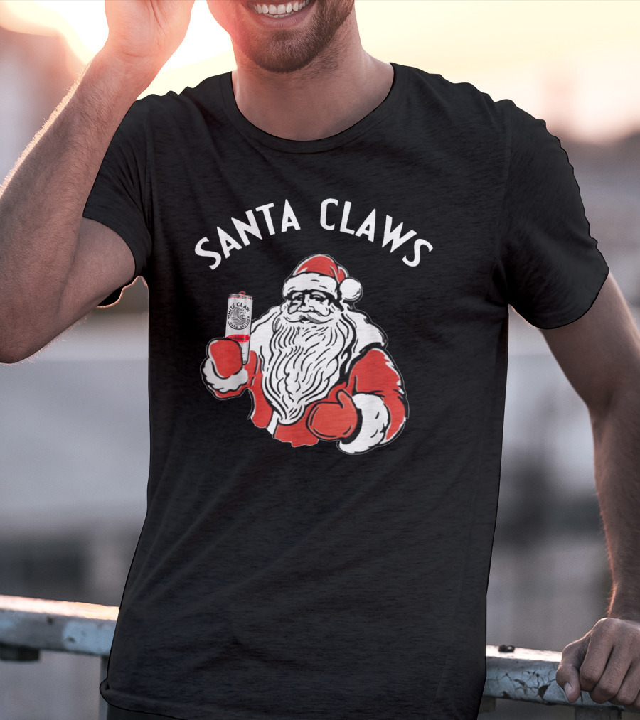 Santa Claws Christmas White Claw Santa T-Shirt