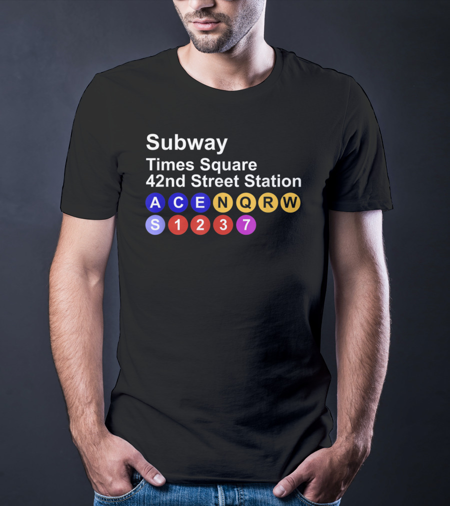 Subway Times Square 42nd Street Station A C E N Q R W S 1 2 3 7 T-Shirt