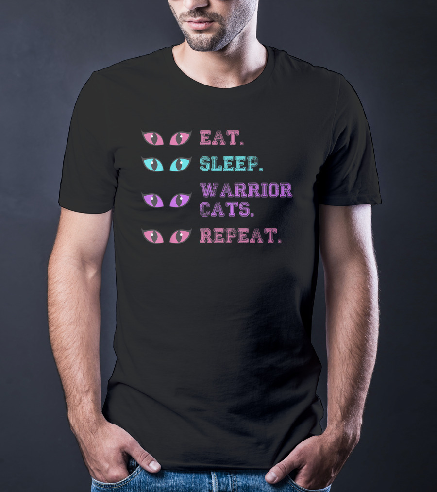 Eat Sleep Warrior Cats Repeat Eyes T-Shirt