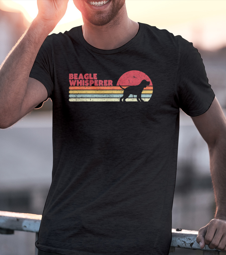 Beagle Whisperer Retro Sunset T-Shirt