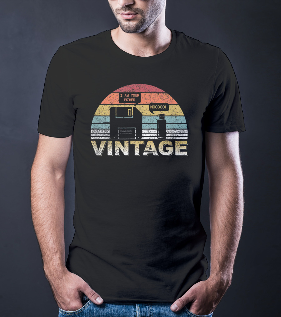 Vintage Floppy Disk I Am Your Father Nooooo Computer Geek Nerd T-Shirt