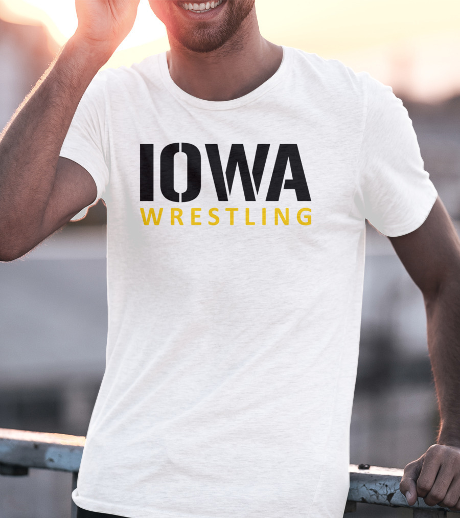 IOWA Wrestling Bold Black And Yellow Block T-Shirt