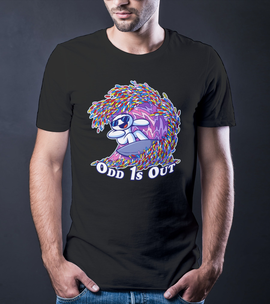 Odd 1s Out Surfing Wave Of Colorful Candy T-Shirt
